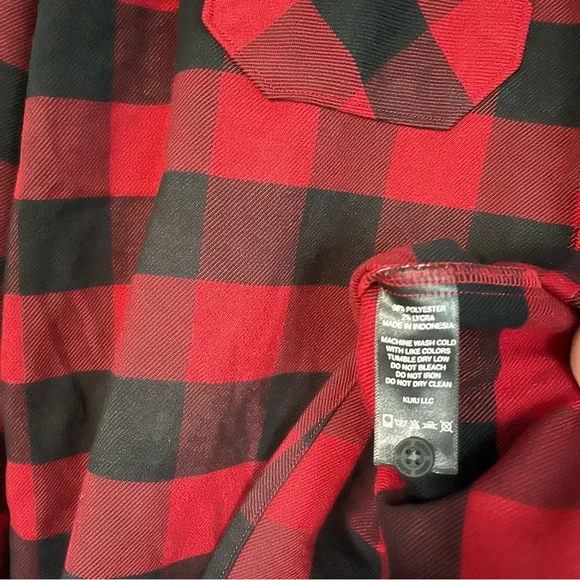KUIU Red and Black Buffalo Plaid Casual Shirt - Picture 6 of 8